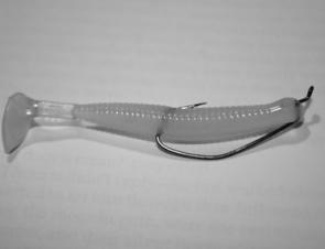 An Ecogear Grass Minnow rigged on a 1/0 Owner worm hook is the ideal light presentation when fishing plastics across the surface.